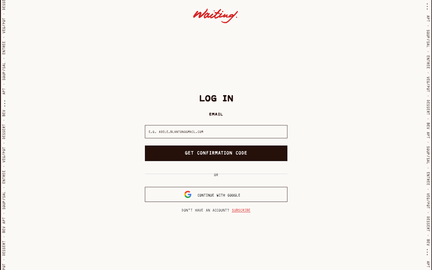 waitingmag.com — log in