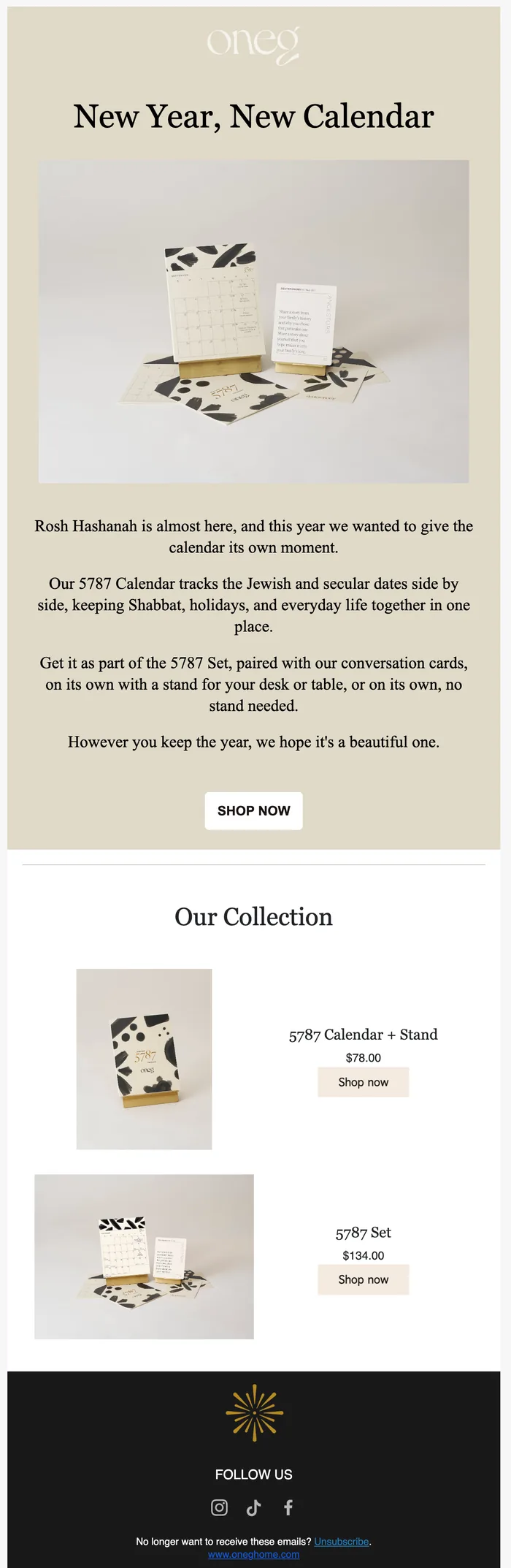 Email: New Year, New Calendar.